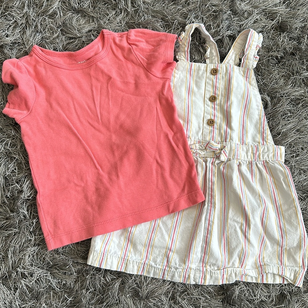 Baby Girls Carter's 2 Pc Striped Skirtall & T-shirt Set